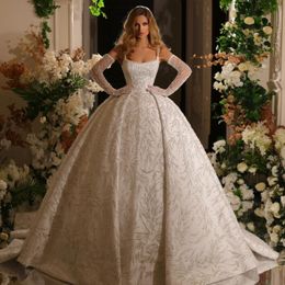 Грационное квадратное воротник свадебное платье без рукавов кружевные свадебные платья