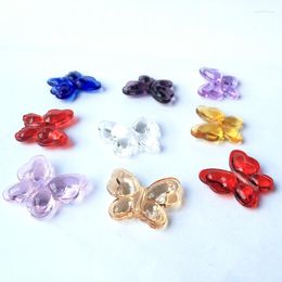 Chandelier Crystal 2023 Fashion Glossy Glass Curtain Parts Diy Accessories Beads 10pcs Artificial Mixed Colours Butterfly