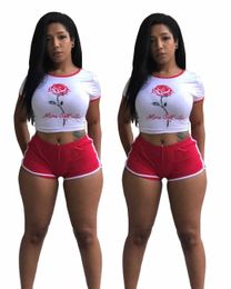 jogging suit for women tracksuits sport suits Summer New Fashion Printed Shorts T-shirt Set