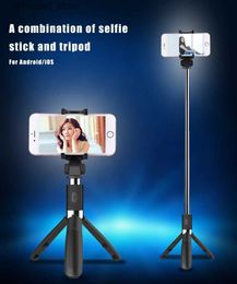 Selfie Monopods Strbea Selfie Stick Tripod With Wireless Romote Shutter Foldable Mini Stick 360 Rotation Phone Stand Holder For IOS Android Q231110