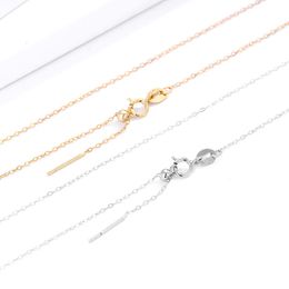 Genuine Necklace Thin Chain 925 Silver Solid Stamped White Gold Adjustable 45cm Long 18 Inches