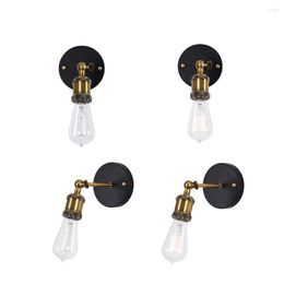 Wall Lamps Bedside Background Led Sconces Light Fixture With E27/E26 Socket Retro Golden Copper Lamp Wand Vintage