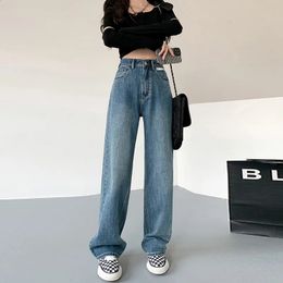 Women's Jeans Straight Leg Jeans Women Female Clothing Women's Pants Y2k Jeans Woman High Waist Vintage Clothes Denim Korean Fashion Blue 231109
