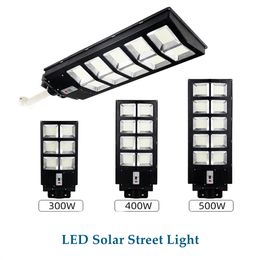 Floodlights Solar Street Lights Outdoor, 300W 400w 500w Solar Parking Lot Lights Waterproof, 6500K Solar Security with Motion Sensor, Light Control for Yard, garden