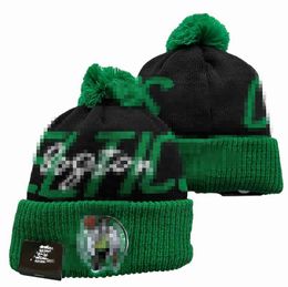 Men's Caps Celtics Beanies Boston Beanie Hats All 32 Teams Knitted Cuffed Pom Striped Sideline Wool Warm USA College Sport Knit Hat Hockey Cap for Women's