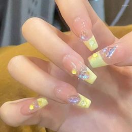 False Nails Alien Water Drops Wearing Nail Cute Yellow Patch Whitening Enhancement