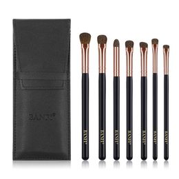 Makeup Brushes 7Pcs Eyeshadow Soft Natural Animal Hair Wood Handle Eye Shadow Blending Make Up Brush Set With Bag Cosmetic Tool