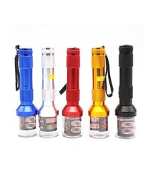 Flashlight Electric Grinder 5 Colors Dry Herb Slicer Tobacco Chopper Handheld Portable Travelling Herb Smasher with Retail Box312H6405228