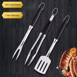 New Stainless Steel Grill Utensil Set Barbecue Fork Tongs Grilling Spatula Portable Multifunction BBQ Grill Tool Kitchen Tools