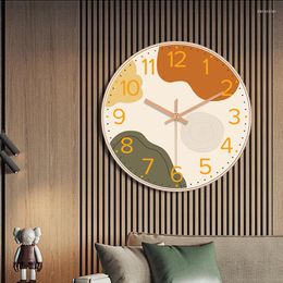 Wall Clocks Modern Silent Clock Bedroom Quartz Design Stylish Creative Round Art Mechanism Horloge Murale Minimalist Decor