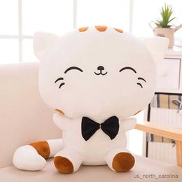 Stuffed Plush Animals 20cm Children's Cute Big Face bow tie Cat Plush Toy Doll Soothing Doll Baby Favourite Birthday Christmas R231110