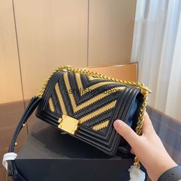 Shoulder Bags Totes New Popular Fasion andbag Luxury Material Designer Bag Unique Advantages Carming Exotic Style Woven Black Gold Bagstylishyslbags