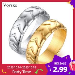 Cluster Rings Titanium Steel Jewellery Stainless Tyre Pattern Ring Ins Men's Original Creative Design