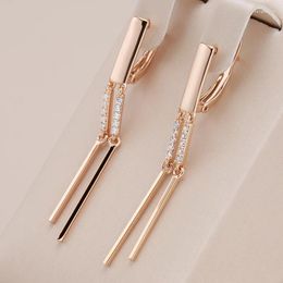 Dangle Earrings Kinel Trendy Design Tassel For Women Personality 585 Rose Gold Color With Natural Zircon Daily Girl's Jewelry