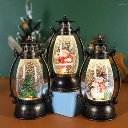 Night Lights Christmas Ornament Retro Oil Lamp Hanging Lantern Battery Powered Xmas Theme Led Desk Festive Party