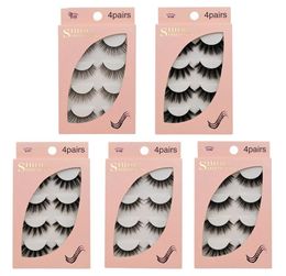 ePacket 4 Pairs Of New Product Handmade Mink False Eyelashes Natural Slender Long ThreeDimensional Multilayer Eyelashes2020015