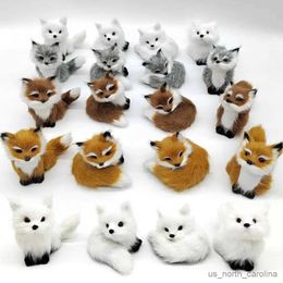 Stuffed Plush Animals Cute Imitation Ornaments Mini Squatting Squirrel Model Children Birthday Gifts Home Decor Plush Figures Craft R231110