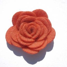 Brooches 12pcs/lot Men 3CM Felt Flower Lapel Pin With Wood Button Wedding Corsage Jacket