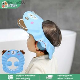 Shower Caps 1~10PCS Baby Shower Soft Cap Adjustable Hair Wash Hat For Kids Ear Protection Cover Safe Children Shampoo Bathing Shower CapL231110