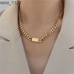 Women Men Thick Titanium Jewellery Stainless Steel Chain Necklace Couple Gold Choker Necklaces