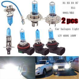 2pcs 100W 6000K Super Bright White Trim Car Light Halogen Lamp Bulb Car Styling Headlight Fog Lights H1 H3 H4 H7 H11 HB3 9005