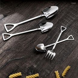 Dinnerware Sets Creative Stainless Steel Spoon Set Travel Cutlery Reusable Forks And A Small Spade