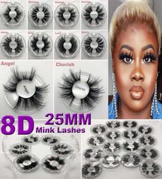 16 Styles 25mm 8D Mink False Eyelashes Soft Natural Long Thick Cross Handmade False Eyelashes 6D Mink Lashes Extension Eyelash5383362