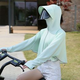 Women's Jackets Sunscreen Children's Shawl Summer UV Protection Sunshade Hat Bicycle Ice Silk Sunscreen Clothing Cover Face Sun 230410