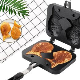 Cooking Utensils Kitchen Japanese Taiyaki Double Fish Shaped Dessert Waffle Cake Maker Pan Pancake Fry Molds 231109