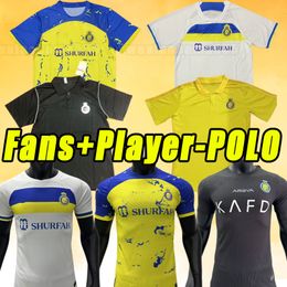 Training POLO Al Nassr FC soccer Jerseys 2023 2024 Ronaldo MANE 23 24 CR7 Gonzalo Martinez Talisca Ghislain Konan Vincent Aboubakar Al-Nassr football shirt men