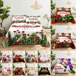 Bedding sets Christmas Bed Sheet Set Queen Size With Pillowcase 240x220 For Single Double Beds Kids Adult Snowman 3D Bedding Texile Twin Full 231109