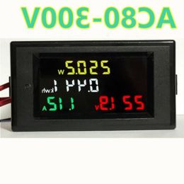 Freeshiping 5pcs 4 in 1 Voltmeter Ammeter Power Energy Meter HD Color Screen 180 Degrees Flawless LED display AC800-3000V 001-100A 4 Pogv