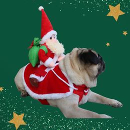 Dog Apparel Pet Dog Christmas Costume Dog Cat Winter Hoodie Coat Clothing Christmas Santa Claus Halloween Party Pet Clothes Pug Disfraz 231110