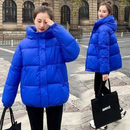 Women's Trench Coats 2023 Loose Fall And Winter Coat Fashion Hooded Simple Wind Pocket Decoration Long Sleeve Casual Down Padded Female