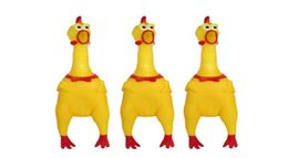 174cm Children Toys Fun Scream The Chicken Rubber Yellow Small Pet Squeaky Chew Toy 0 83gy kk9316338