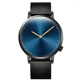 Wristwatches Men's Fashion Minimalist Ultra Thin Watches For Men Simple Business Stainless Steel Mesh Belt Quartz Watch Relogio Masculino