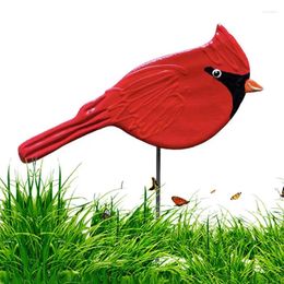 Garden Decorations Artificial Metal Simulation Red Bird Mini Jewellery Flash DIY Christmas Tree Decoration Craft Ornaments