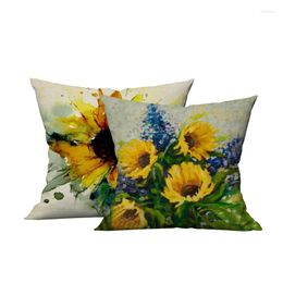 Pillow Beautiful Sunflower Bench Floral Print Home Decor Cover Pillowcase Removable And Washable