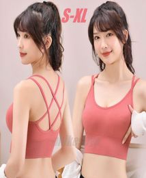 Women Antisweat Sports Bras New Cross Beauty Back Breathable Underwear Quick Dry Yoga Gym Running Fitness Workout Exercise Vest T3555261