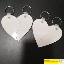 Blank keychains For Sublimation mdf heart round blank chain hot transfer printing blank keychains ring Jewellery material consumables