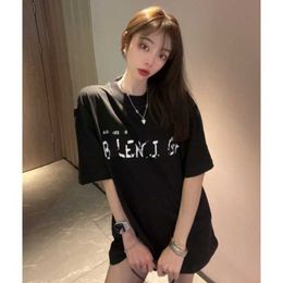 Womens Designer t shirt tracksuit Shirt Correct Version Family's Mirror Watermark Inverted Embroidery Letter Loose Sleeve T-shirt