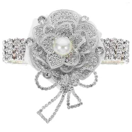 Decorative Flowers Diamond Wrist Flower Bridesmaid Corsage Prom Rhinestone Rhinestones Wristlet Band