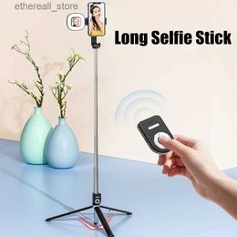 Selfie Monopods COOL DIER 2023 NEW Bluetooth Wireless Selfie Stick Portable Foldable Big Tripod With Bluetooth Shutter For iphone Phone Q231110