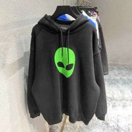 Womens Designer t shirt Shirt Couple Unisex Alien Print Hooded Pullover