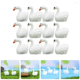 Garden Decorations 40 Pcs Decor House Succulents Simulation Swan Statue Desktop Ornament White Statues Mini Resin Decors Lovers