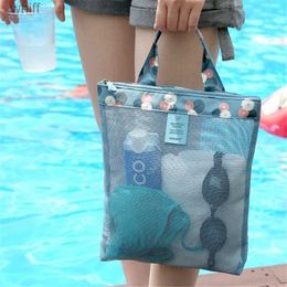 Diaper Bags Maternity Diaper Bag Mesh Net Organiser Case Storage Bag Pouch Women Zipper Travel Bag Swim Underwear Clothes Packing BagL231110