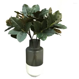 Decorative Flowers Artificial Plants Magnolia Grandiflora Leaves Home Garden Decorate