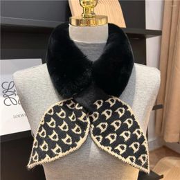 Scarves Real Rex Fur Scarf Autumn And Winter Sweet Knitted Thickened Double Face Collar