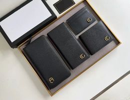 Women Men Designer Card Holders Marmont Classic Wallets Black Real Leather Purse Unisex Fashion Coin Pursrs With Gift Box