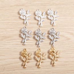 Charms 10Pcs Fashionable Simple Elegant Rose Flower Pendant Diy Jewellery Accessories Clothing Pendants